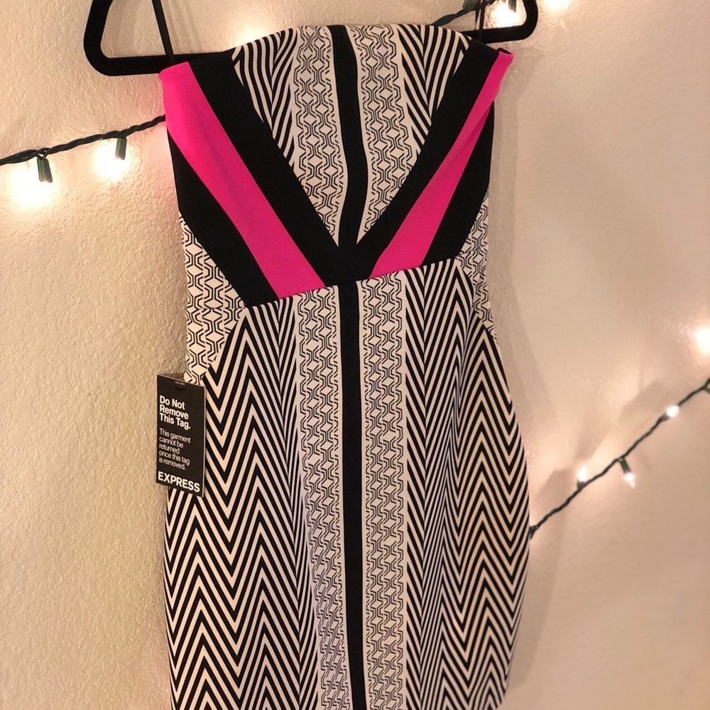 Geometric Strapless Mini Dress